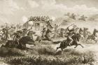 Carrying United States Mail Across the Sierra Nevada in 1860, from 'American Pictures', published by The Religious Tract Society, 1876 (engraving)
