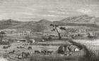 A settlement in Kouihara, West Africa, illustration from 'The World in the Hands', published 1878 (engraving)