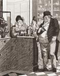 English gentleman paying the bill in a Parisian restaurant, after a work by Queverdo, 1815. From Illustrierte Sittengeschichte vom Mittelalter bis zur Gegenwart by Eduard Fuchs, published 1909.