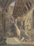 Court of the Bargello, Florence, 1839 (w/c with ink and pencil on paper)