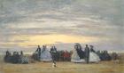The Beach at Villerville, 1864 (oil on canvas)