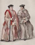 Judges in their robes during the reign of Elizabeth I, from 'A Short History of the English People' by J. R. Green, published in 1893 (colour litho)