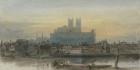 Westminster from Lambeth, c.1813 (w/c over graphite with scratching out on paper)