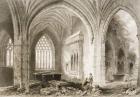 Interior of Holycross Abbey, County Tipperary, Ireland, from 'Scenery and Antiquities of Ireland' by George Virtue, 1860s (engraving)