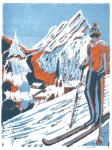 Ski, 2015, linoprint