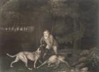 Freeman, Keeper to the Earl of Clarendon, with a hound and a wounded doe, 1804 (mezzotint)