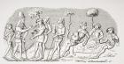 Hunting meal, reproduction of a miniatuare in the 14th century manuscript Livre de Roy du Modus' by Henri de Ferrieres, from 'Le Moyen Age et La Renaissance' by Paul Lacroix (1806-84) published 1847 (litho)