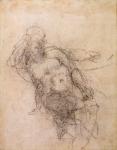 Study for Noah in 'The Drunkenness of Noah', 1508-12 (charcoal on paper) (recto)