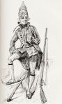 Joe Willet. Illustration by Harry Furniss for the Charles Dickens novel Barnaby Rudge, from The Testimonial Edition, published 1910.