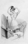 The benefits of Mrs. Nicholas Geary's Corsets, from 'Female Beauty, as Preserved and Improved by Regimen, Cleanliness and Dress' by Mrs. A. Walker, 1837 (engraving)