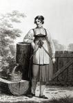 Tirollian Peasant Girl, 1817 (litho) (b/w photo)