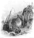 View of Folkestone (engraving) (b/w photo)