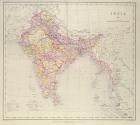 Map of India, published under the direction of Colonel H.R. Thuillier, R.E., Surveyor General of India, 1882 (colour litho)