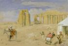 The Ramesseum at Thebes, c.1850 (w/c, gouache, charcoal & chalk on paper)