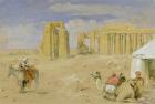 The Ramesseum at Thebes, c.1850 (w/c, gouache, charcoal & chalk on paper)