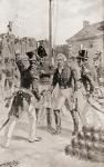 Brigadier General William Hull surrenders the fort and town of Detroit, Michigan, America during The Siege of Detroit, from 'The History of Our Country', published 1905 (litho)