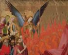 Angels and elected officials, detail of the Coronation of the Virgin, 1453-54 (oil on panel)