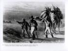 The Return of Burke, Wills, and King to Cooper's Creek, 1st March 1838 (steel engraving) (b/w photo)