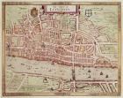 Map of 'the Cittie of London', 1633 (hand-coloured engraving)