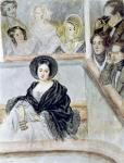 Marie Duplessis (1824-47) at the Theatre (w/c on paper)