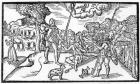 Month of August, from 'The Shepheardes Calender' by Edmund Spenser (1552-99), facsimile of original published in 1579 (woodcut) (b/w photo)
