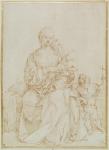 Virgin and Child with infant St John, c.1518 (pen & ink on paper)