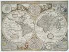 A new and accurate map of the world, 1676 (hand coloured print)