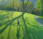 Children Running in the Park, Derby, 2002 (oil on canvas)