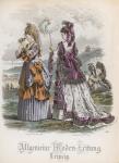 Two Ladies, fashion plate from the 'Allgemeine Moden-Zeitung', Leipzig, 1872 (coloured engraving)