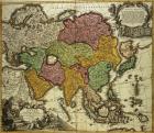 Map of Asia, Nuremberg, c.1730 (coloured engraving)