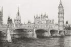 Westminster Bridge London, 2006, (Ink on Paper)