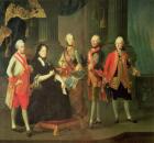 Empress Maria Theresa of Austria (1717-80) with four of her sons; (LtoR) Joseph (1741-90), Ferdinand (1754-1806), Leopold (1747-92) and Maximilian (1756-1801)