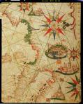 The south coast of France, Italy and Dalmatia, from a nautical atlas, 1651 (ink on vellum) (detail from 330924)