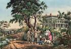 American Country Life - October Afternoon, 1855 (colour litho)