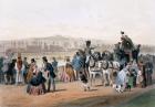 Racecourse at the Bois de Boulogne (colour litho)