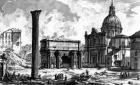 View of the Arch of Septimius Severus and the Church of Santi Luca e Martina, from the 'Views of Rome' series, c.1760 (etching)