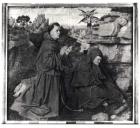 St. Francis Receiving the Stigmata, c.1427 (oil on panel) (b/w photo)