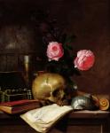 Still Life with a Skull (oil on canvas)