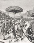Peasant Dances of the May Feasts, after a miniature in a 15th century prayer book, from 'Le Moyen Age et La Renaissance' by Paul Lacroix (1806-84) published 1847 (litho)