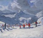 Ski School, Tignes, 2009 (oil on canvas)