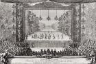 Ed 45a fol.138 Performance of 'La Princesse Elide', second day of 'Les Plaisirs de l'Ile Enchantee', 8th May 1664 (engraving) (b/w photo)