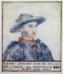 Portrait of Rene I (1409-80) Duke of Anjou (w/c on paper)