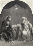 Christ and Nicodemus, engraved by S. Allen, from 'The National Illustrated Family Bible', published c.1870 (litho)