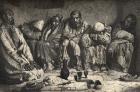 An opium den in Central Asia, illustration from 'The World in the Hands', engraved by Charles Laplante (d.1903), published 1878 (engraving)