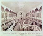 North Interior View of the New York Post Office, engraved by Endicott (litho)