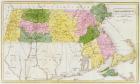 Map of Massachusetts, from 'Historical Collections of Massachusetts', by John Warren Barber, 1839 (engraving)