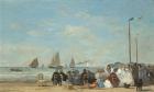 Beach Scene at Trouville, 1863 (oil on wood)