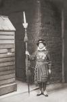 A Beefeater, guardian of the Tower of London, England, in the late 19th century. From London, Historic and Social, published 1902.