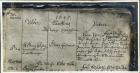 Entry of Handel's Baptism from the Church Register of Marktkirche, Halle, Germany, 1685 (pen & ink on paper) (b/w photo)