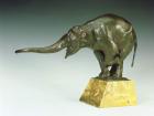 Begging Elephant (bronze with marble stand)